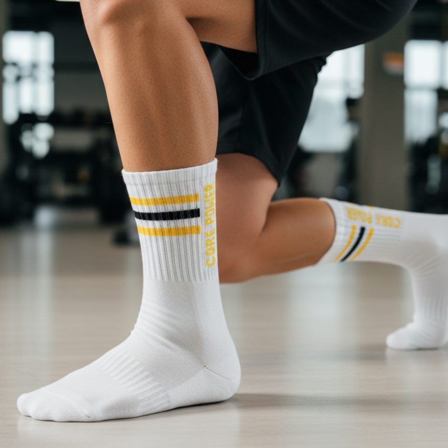 The Sock Street Sports GYM 11 Crew Socks-Colored Stripe Pack of 5