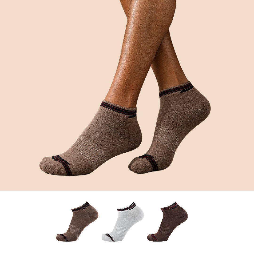The Sock Street Design All Purpose Trackline Ankle Socks (Pack of 3)