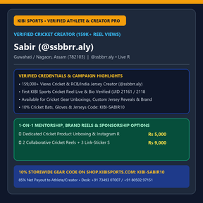 Creator Storefront: Sabir (@ssbbrr.aly 159K+ Views) — Cricket Content Creator & Brand Collaborations