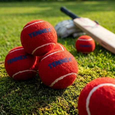 Cricket Tennis Ball Hard/Heavy Weight (Pack of 6) - Overarm Bowling | Tennex