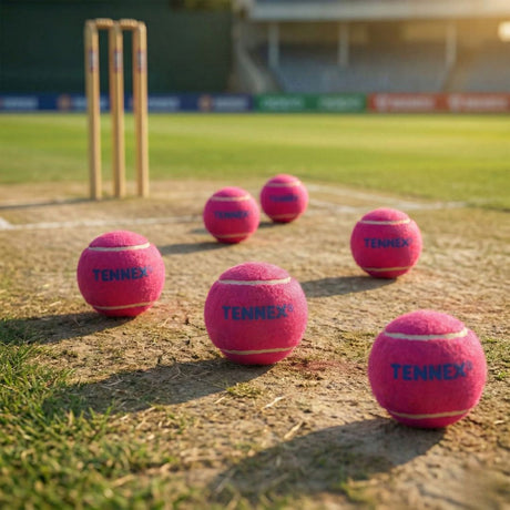 Cricket Tennis Ball Hard/Heavy Weight (Pack of 6) - Overarm Bowling | Tennex