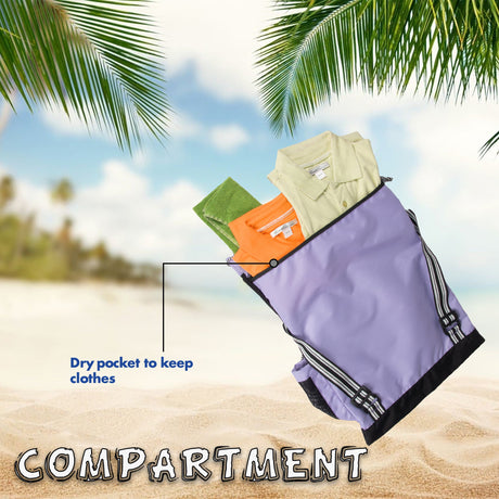 Aqua Lavender Unisex Swimming Bag |Water Sports |Dry Bags |Wet Pocket |Accessories |Beach Bag |Storage Swim Gym Gears |Drawstring Backpack |Netball Backpack | Pocket for Cap and Goggles