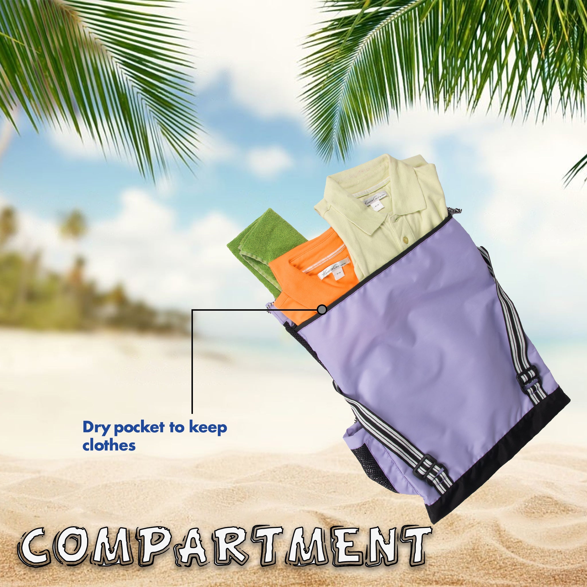 Aqua Lavender Unisex Swimming Bag |Water Sports |Dry Bags |Wet Pocket |Accessories |Beach Bag |Storage Swim Gym Gears |Drawstring Backpack |Netball Backpack | Pocket for Cap and Goggles