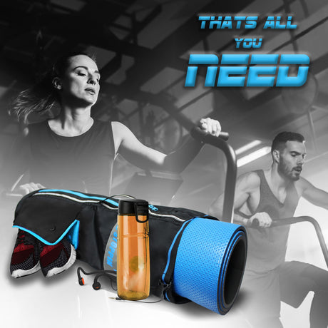 Brute Black Grey Unisex Yoga Aerobics Gym Mat Bags Air Ventilated Pocket for Shoes, Front & Top Open, Carry Way with 3-Way Options i.e. Backpack, Holdable or with a Loop