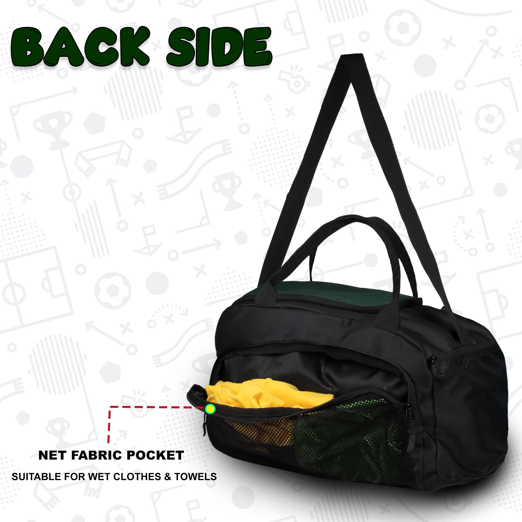 Arnold 40L Green Black |Gym Fitness Sports Workout Training Sports Travel Duffle Bag with Separate Shoe Pocket | Wet Dry Pocket | Multipurpose |Unisex | Lightweight | Kitbag |for Men Women