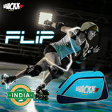 Flip Senior Blue 33L|Skating/Gym/Sports/Travel Bag|Inline Roller Equipment Bag|Quad Ice Skates Kit|KitbagEasy Access Pocket|2 Bottle Holders|Compartment Fits in Helmet & Skates 11"