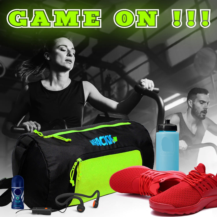 Track Green 31L|Gym Bags |Fitness Bag| Sports Duffle| Multipurpose Carry Bag |Travel Duffel Bag| Adjustable Strap| Air Ventilated Pocket for Shoes| Unisex| Lightweight| Sports Kit| Kitbag| for Men Women