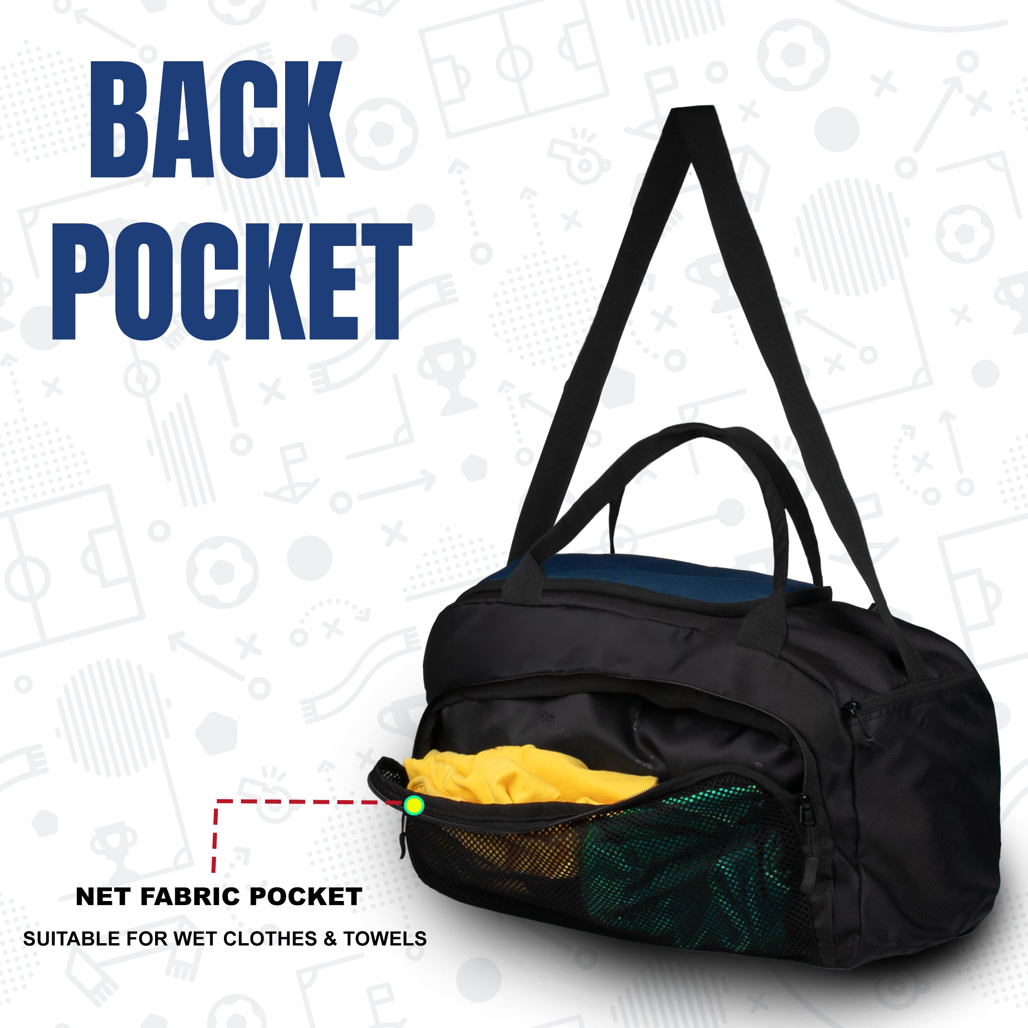 Arnold Blue Black 40L |Gym Fitness Sports Workout Training Sports Travel Duffle Bag with Separate Shoe Pocket | Wet Dry Pocket | Multipurpose |Unisex | Lightweight | Kitbag |for Men Women