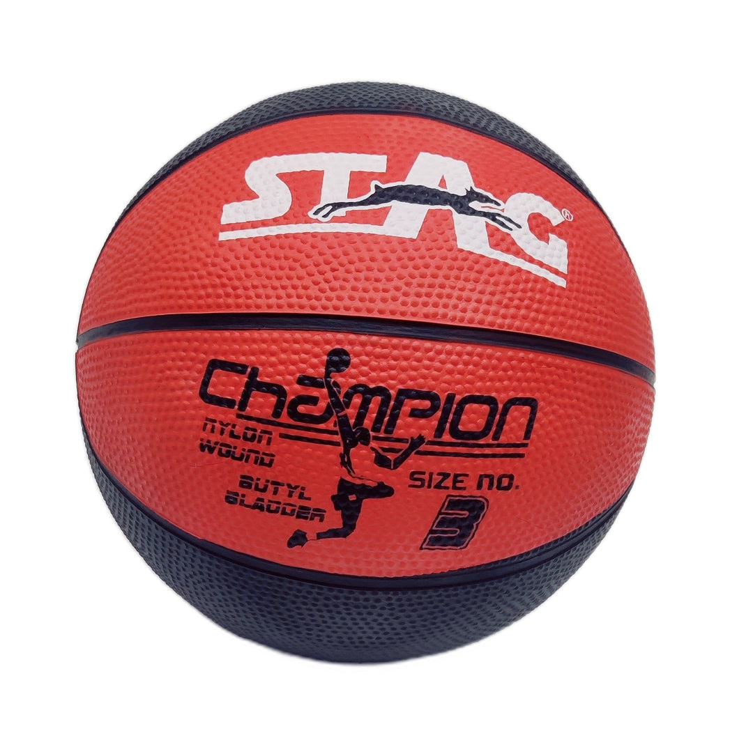 STAG GLOBAL Champion Basket Ball  | Size 3 | Nylon Wound | Butyl Bladder | High Grip for Kids & Beginners