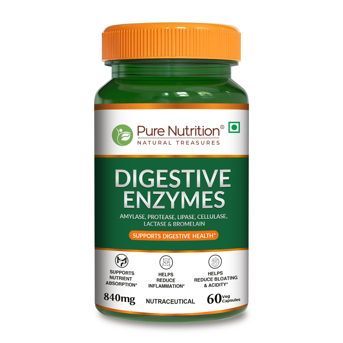 Digestive Enzymes with Bromelain Plant-Based | Probiotics & Herbs | 60 Caps | 120 Caps