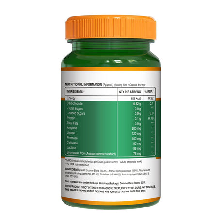 Digestive Enzymes with Bromelain Plant-Based | Probiotics & Herbs | 60 Caps | 120 Caps