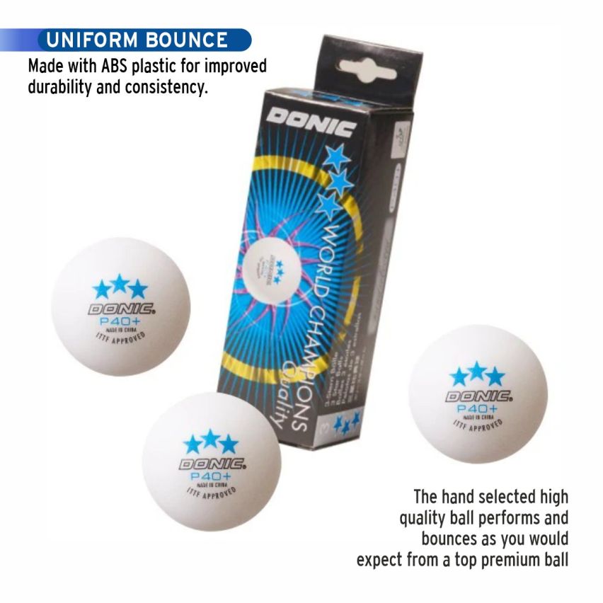 Donic P40+ 3* Ball (Pack of 12)