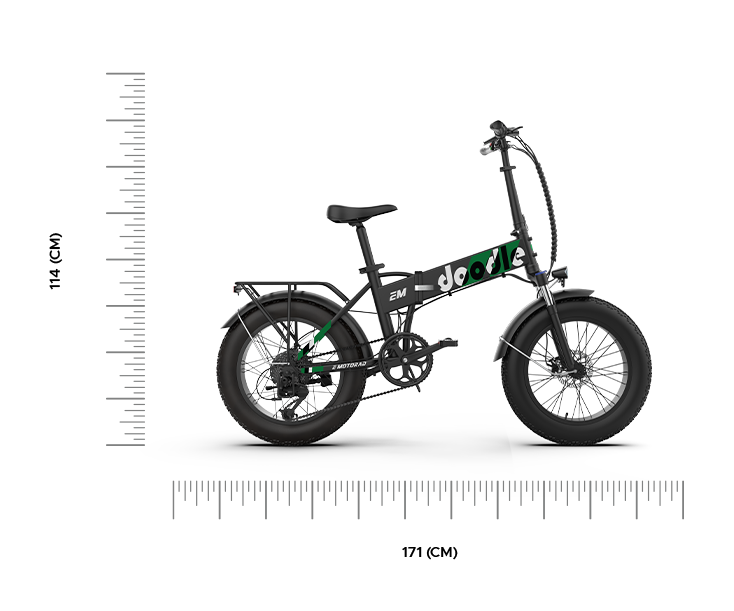 Doodle V2 Emerald Black Electric Folding Bike Urban Series EMotorad | KIBI SPORTS