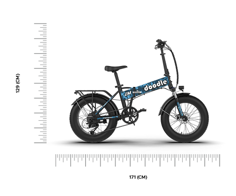 Doodle Pro 军蓝色电动折叠自行车 都市系列 EMotorad | KIBI SPORTS
