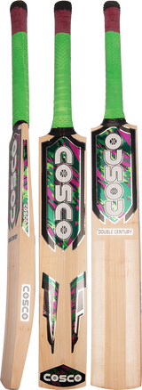 Cosco Double Century Kashmir Willow Cricket Bat FULL - Cosco Cricket Equipment