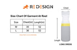 ReDesign Women Long Dress (Grey & White)