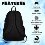 Thunderbolt 28L Blue Printed |Football Basketball Volleyball Equipment Backpack Bag|Kit Bag|Soccer Bag|Boys Kids Adult Men|Mesh Shoe or Ball Pocket|Bottle Holder| Easy Access Pocket