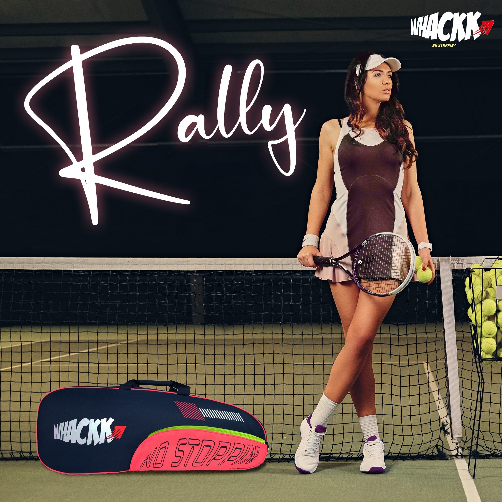 Rally Pink Navy |Unisex Lightwieght Stylish Tennis Badminton Squash Shuttle Equipment Kit Cover Bag |2 Spacious Compartments|Backpack & Duffel Racket Tennis-4 Badminton-6