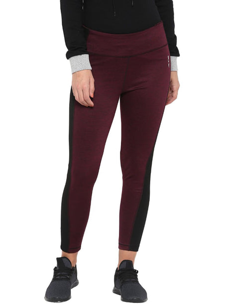 Alcis Women Solid Maroon Tights | Alcis