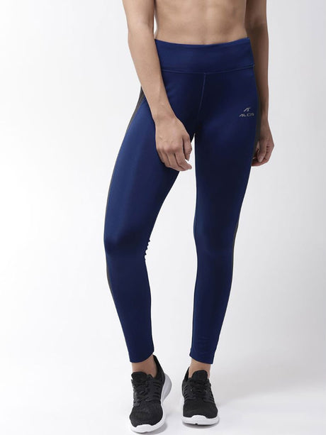 Alcis Women Blue Black Solid Tights | Alcis