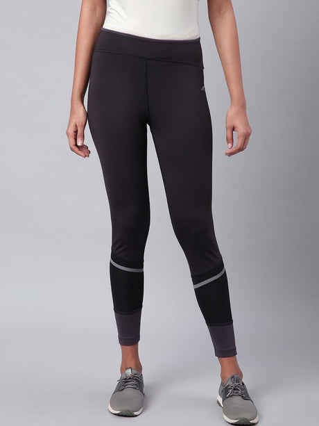 Alcis Women Black Drytech+ Solid Cropped Training Tights | Alcis