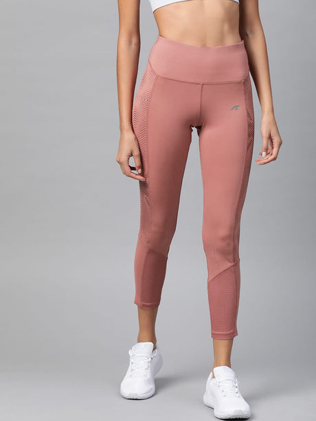 Alcis Women Dusty Pink Solid Cropped Tights | Alcis