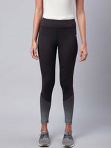 Alcis Women Black Grey Drytech+ Printed Cropped Training Tights