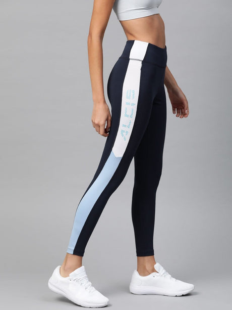 Alcis Women Navy Blue Solid Cropped Tights | Alcis