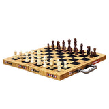 VIXEN CHESS BOARD FOLDABLE MAHARAJA WOOD COINS SMALL PINE