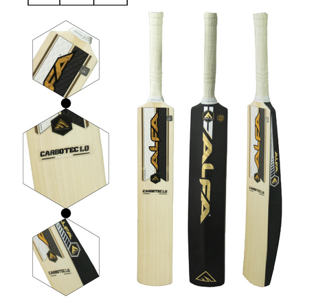 Alfa Composite Cricket Tennis Bat Carbotec 1.0 With Cover Cricket Bat - main