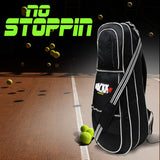 Smash 37L Black | Unisex Lightwieght Tennis Badminton Squash Equipment Cover Kit Bag Shoe Pocket | Air Ventilated Pocket for Wet Clothes | 4T 6B Racket | Backpack & Duffel