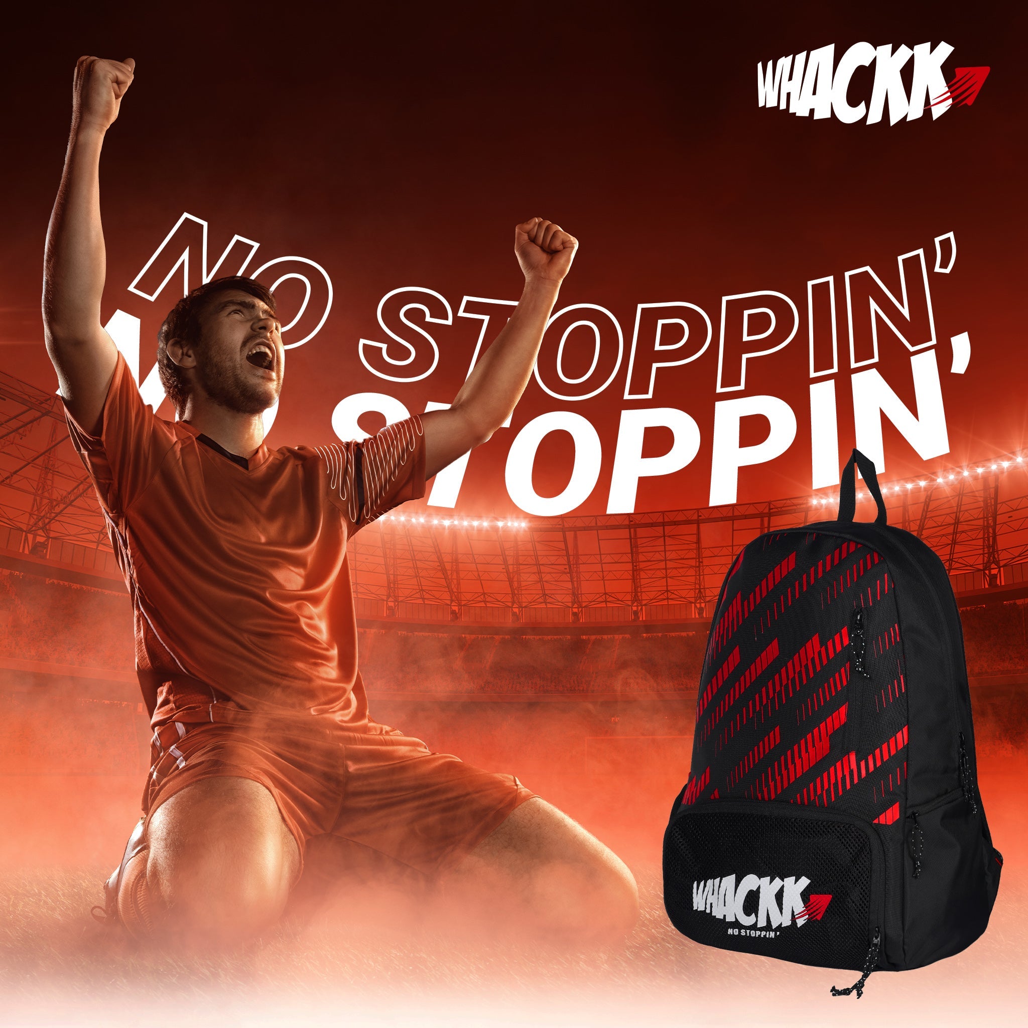 Thunderbolt 28L Red |Football Basketball Volleyball Equipment Backpack Bag|Kit Bag|Soccer Bag|Boys Kids Adult Men|Mesh Shoe or Ball Pocket|Bottle Holder| Easy Access Pocket