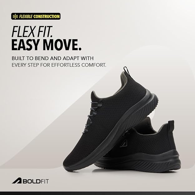 Flexcush Men Walking Shoes - Black
