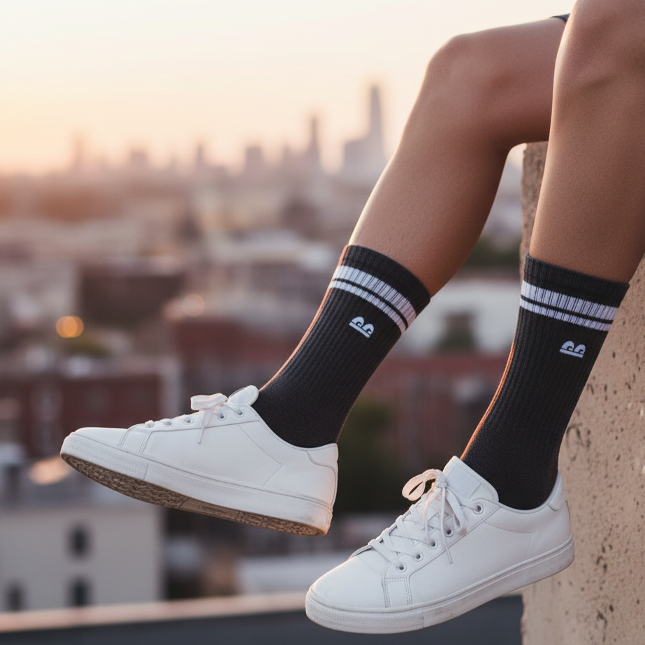 The Sock Street Sports Running Crew Socks Canyon Pack of 3