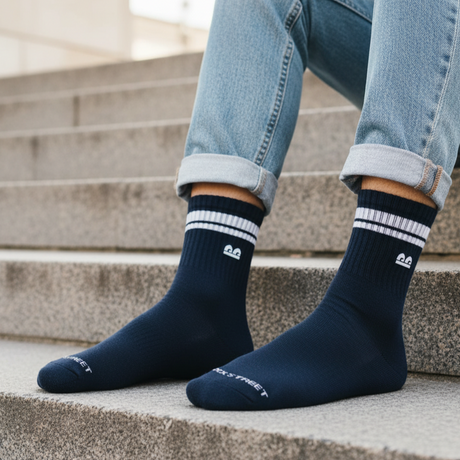 The Sock Street Sports Running Crew Socks Alpine Pack of 3