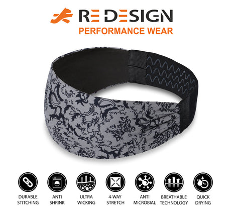 Sports Headband For Men and Women (Grey Pattern)