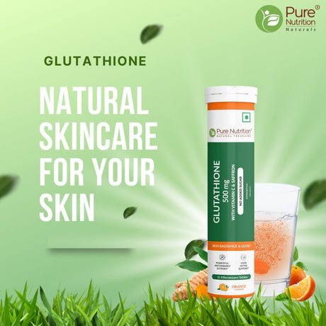 Glutathione 500mg with Vitamin C & Saffron | Effervescent Tablets for Skin Glow