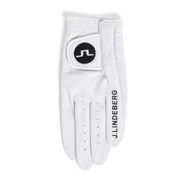 J Lindeberg Men’s Ron Leather Golf Glove - Left Hand - White