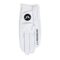 J Lindeberg Men’s Ron Leather Golf Glove - Left Hand - White