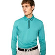 J Lindeberg Men's  JL X Glenmuir Viktor Long Sleeve Golf Polo T-shirt - Teal (US Sizes)