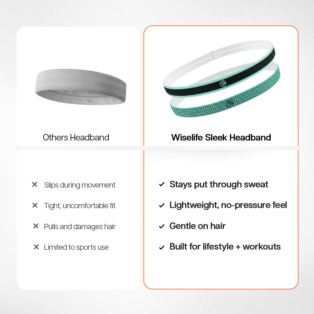 Silicone-Grip Headband Set of 2