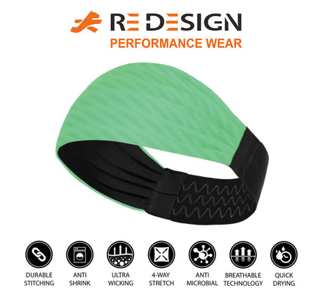 Sports Headband For Men and Women (Creamsicle Green)