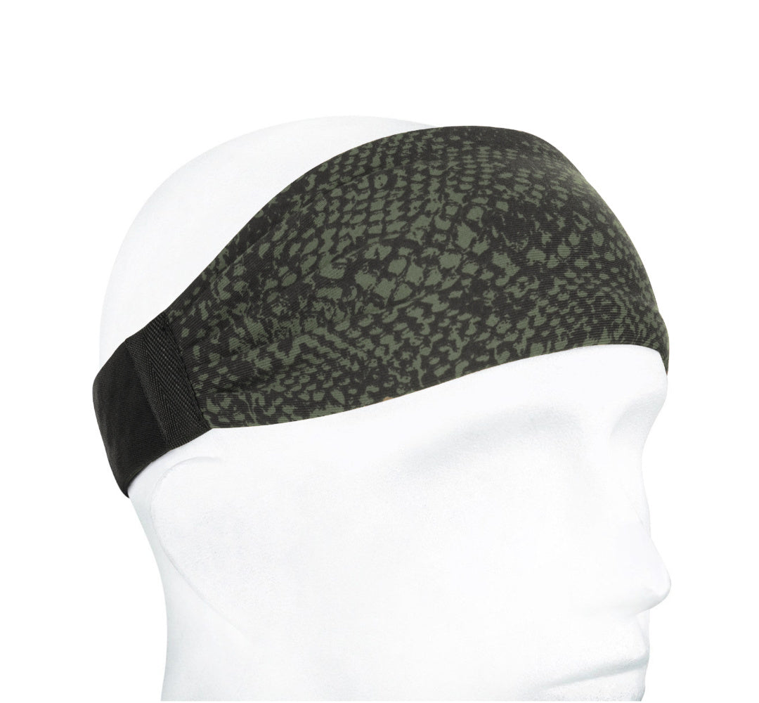 Sports Headband For Men and Women (Dark Green Snake Print)