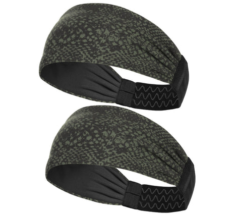 Sports Headband For Men and Women (Dark Green Snake Print)