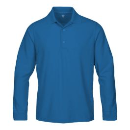 Viper Golf Men's Classic Solid Long Sleeve Golf Polo T-Shirt - Teal