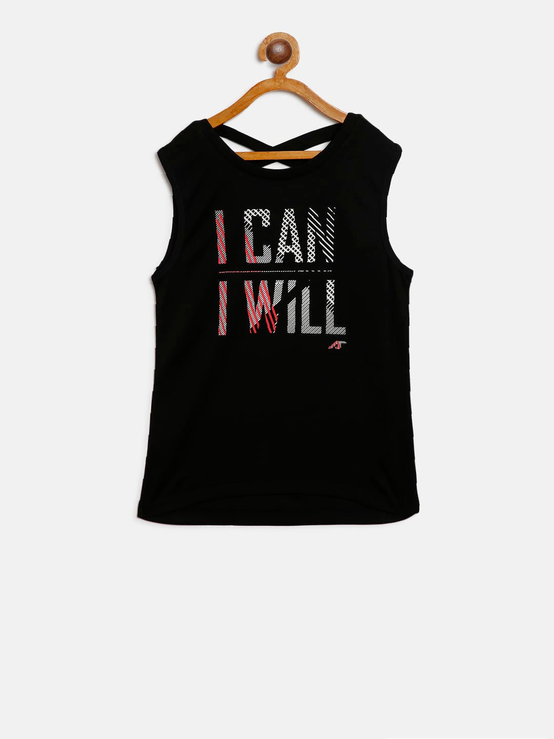 Alcis Girls Black Printed Styled Back Top