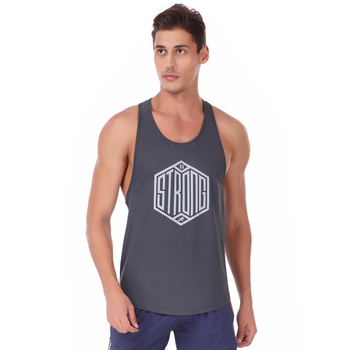 Gym Stringer For Men (Shadow Grey)