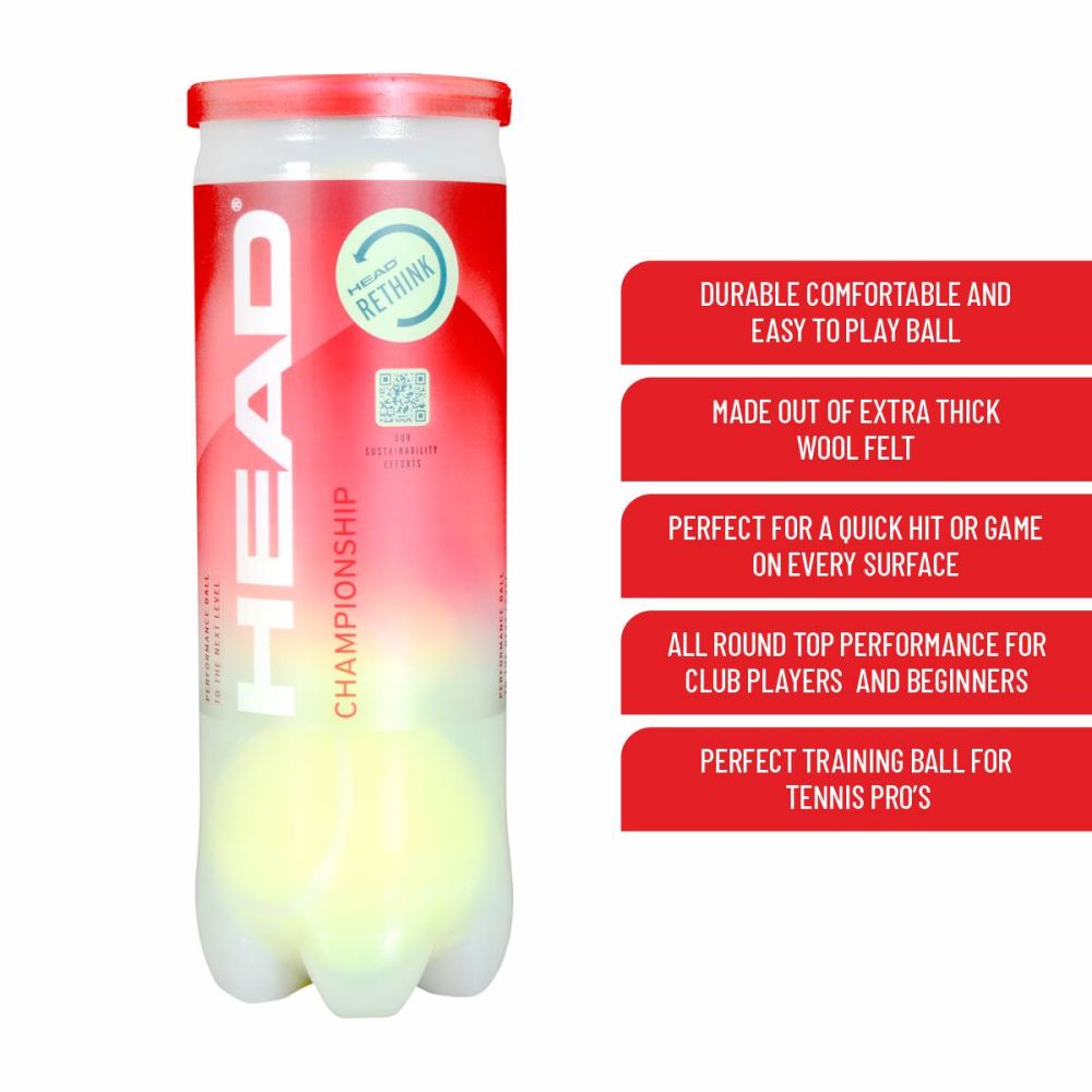 Head Championship Tennis Ball Can (3 Balls)