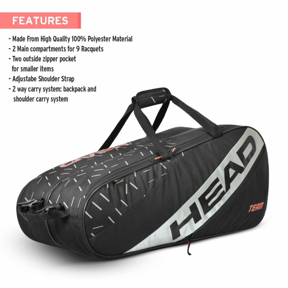 Head Team Racquet Bag M (Black/Ceramic)