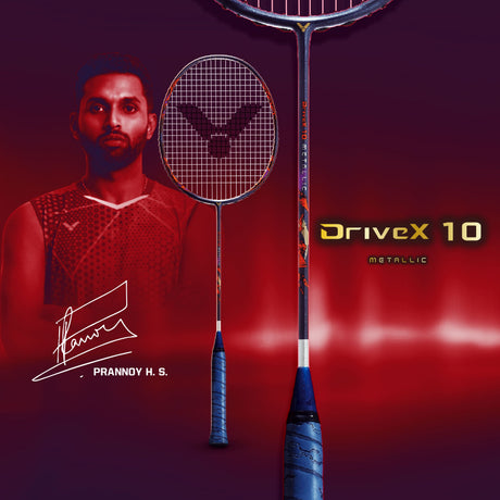 DriveX-10 METALLIC-B G5 Unstrung Defensive Badminton Racket – 4U/3U | Prannoy H.S.